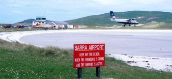 Barra airport on approach